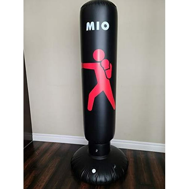Sac de frappe autoportant gonflable MIO de 63,7 pouces pour pratiquer le  kickboxing, le karaté, le taekwondo, la formation MMA et soulager le  stress. Convient aux enfants et aux adultes - (noir/rouge) 
