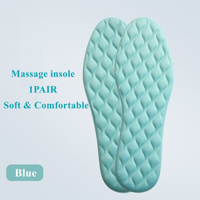 Plantillas de masaje de látex para zapatos, cómodas, transpirables, absorbentes de sudor, desodorantes, absorción de impactos, almohadillas para zapatos para hombres y mujeres, 1 par