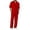 E-527Watermelon Red, variant on FAOWME Men's 2 Piece Set Long Sleeved Lapel Solid Color Buttons Top And Pants Comfortable Loose Fit Breathable Outfits For Casual Daily Wear,L,Orange