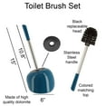 thumbnail image 6 of PISE Freestanding Peacock Blue Toilet Brush and Holder Set, 6 of 7