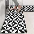 thumbnail image 2 of Kitchen Rugs Sets Of 2,Black White Geometric Checkered Pattern Anti Fatigue Kitchen Mat Rugs Non Slip Washable,Decorative Kitchen Floor Mats for Kitchen,Sink,Laundry,17"x47"+17"x47", 2 of 5
