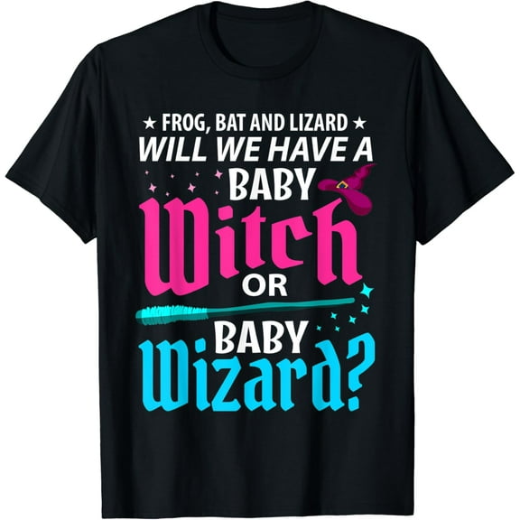 Velto Witch Or Wizard Gender Reveal Baby Shower Party Celebration T-Shirt All Size S-5XL