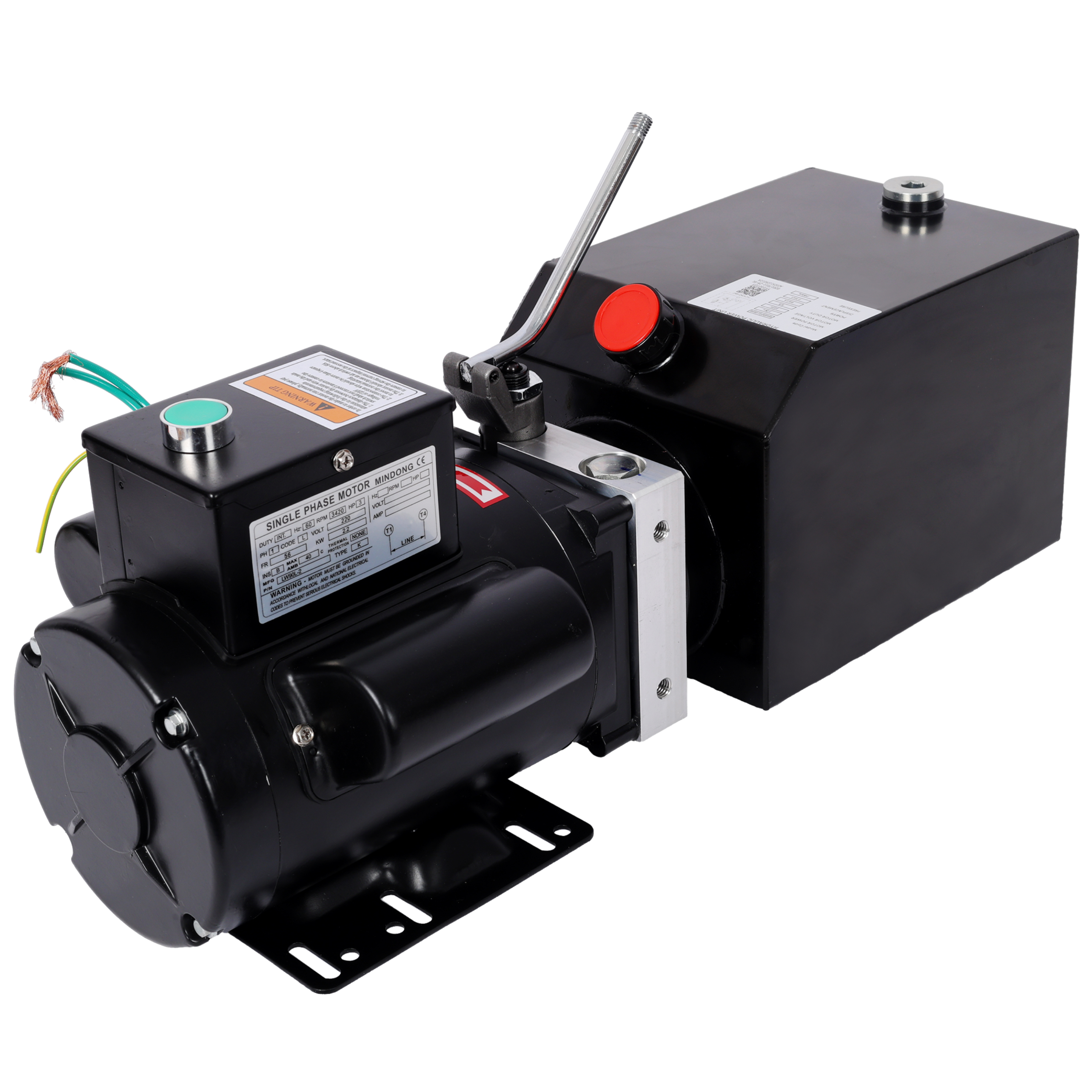 220V Hydraulic Power Unit, 3 HP, 2950 PSI, Single-Acting, Heavy-Duty, Dump Trailer Use