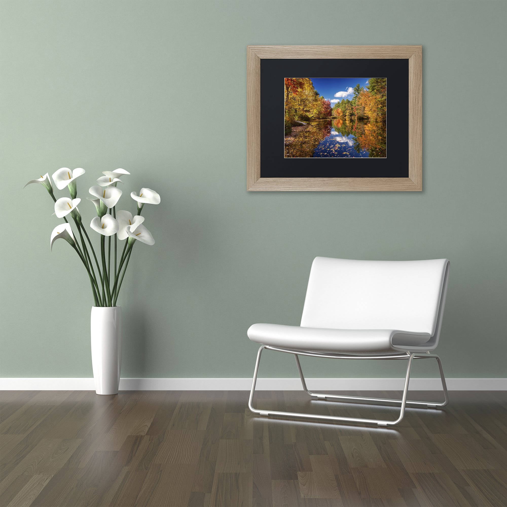 Trademark Fine Art "River Mirage" Canvas Art by Michael Blanchette Photography Black Matte, Birch Frame