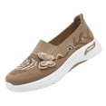 thumbnail image 2 of HTHLVMD Floral Embroidered Mesh Sneakers, Slip-On Walking Shoes, Womens Breathable Knit Slip-On Walking Shoes Embroidered Slip On Sneakers Lightweight Comfortable Orthopedics Walking Shoe, Khaki 8.5, 2 of 6