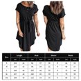 thumbnail image 2 of Vestido De Manga Corta Vestidos camiseros cortos Cinturón con botones Vestido informal Vestidos con cintura cortada (Negro S) Cgtredaw para Mujer Negro T M, 2 of 6