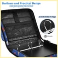thumbnail image 4 of Zipper Binder with Shoulder Strap 2 inch 3 Ring Waterproof File Folder Organizer Bag 500 Sheet Ice Cream Cones and Shooting Stars, 4 of 8