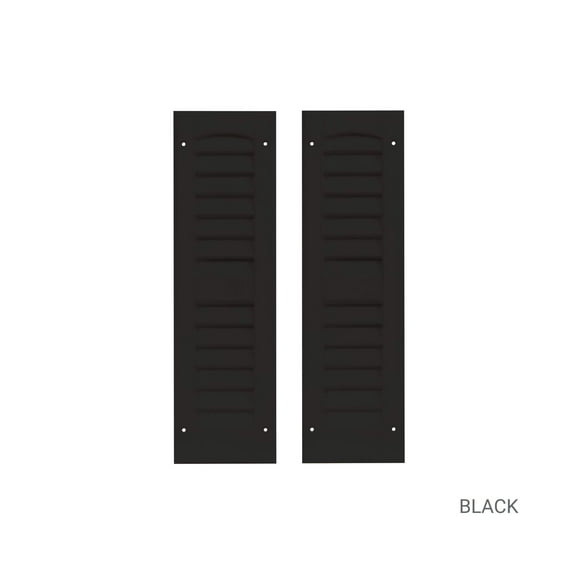 Shed Shutters Louvered 6" W x 21" H Black for Sheds, Playhouses, and Chicken Coops 1 Pair (LS621BLK-BX2)