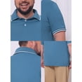 thumbnail image 7 of DARING DIVA Men's Big Tall Contrast Trim Short Sleeve Work Office Golf Shirts XL Blue, 7 of 7
