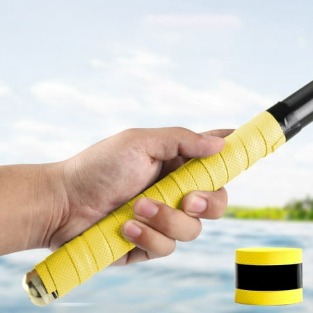 Sports Grip Tape Handle Wrap 5 Rolls Anti-Slip Sweat Absorbing PU Racket Grip Fishing Rod Handle Winding Tape Multi-Use for Tennis Badminton Cycling