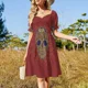 thumbnail image 4 of Vestido de manga corta Golden rina vestido de noche para mujer ropa de mujer novedades de verano, 4 of 7