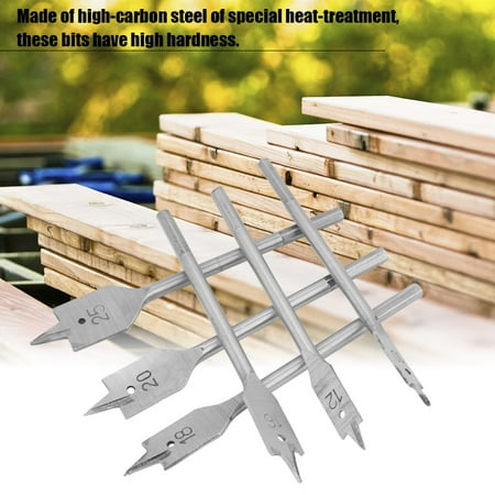 

6pcs High carbon Steel Spade Paddle Flat Woodworking Boring Bits 10-25MM