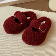 thumbnail image 4 of HUANBAI Cozy Lined Slippers For Girls Warm Indoor Outdoor Soft Sole Winter Booties With Comfortable Kids Slide On Shoes For Toddler And Little 5.5-6 Years, 4 of 6