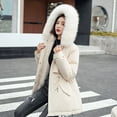 thumbnail image 6 of LoyisViDion Coat Women'S Winter Thickening and Velvet Keeping Warm Casual Coat with Hat White XXXL, 6 of 9