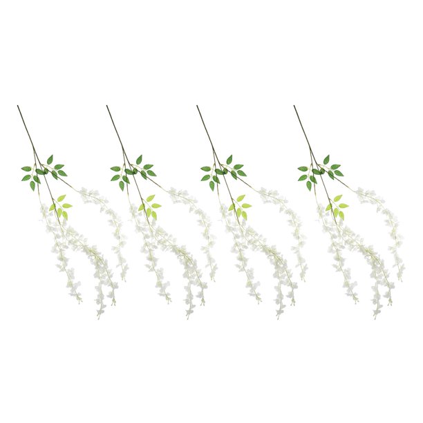 NUOLUX 4Ud Flores Simuladas De Wisteria Para De Con Hojas Artificiales Colgantes