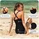 thumbnail image 3 of Trajes de baño de una pieza con cuello en V y volantes para mujer Adepaton CJWUS-4670, 3 of 6