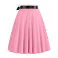 thumbnail image 3 of RUTAYY Women Solid Color Fashionable Waistband Cute And Sweet Large Swing A-Line Ribbon Casual Party Skirt Flowy Swing Pleated Beach Skirts, 3 of 3