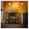 thumbnail image 4 of Wine Rack Table, 47 Inches Industrial Wine Bar Cabinet with Wine Rack & Glass Holders, Freestanding Floor Bar Storage Cabinet for Liquor and Glasses for Home Kitchen Dining Room (Rustic Brown), 4 of 9