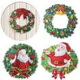 thumbnail image 3 of Corona de cristal de Navidad 5D DIY, pintura de diamantes, Kits de mosaico, artesanías de arte, guirnalda de dibujo de diamantes de imitación, decoración para colgar en la pared de la puerta, regalos, 3 of 4