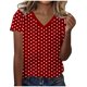 thumbnail image 1 of Camisetas Casuales de las Mujeres Impresas de Manga Corta con Cuello en V Blusa de Moda Cómoda para el Uso Diario Casual, 1 of 5