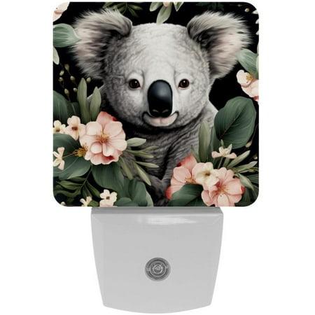

Koala LED Square Night Lights - Stylish and Functional Nightlight for Better Sleep - Energy Saving Plug-in Wall Light with Auto Sensor