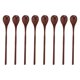 thumbnail image 1 of Lot de 8 cuillères à mélanger en bois à long manche, sûres, inodores, délicates, robustes et durables, 1 of 4