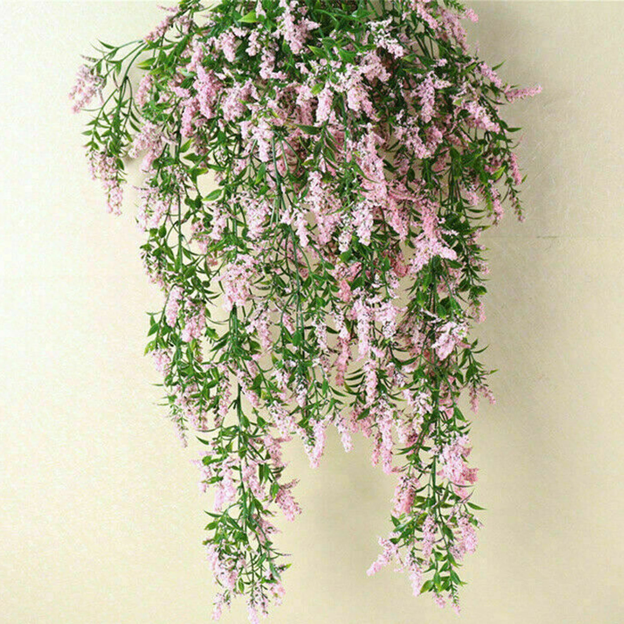 Artificial Lavender Flower Vine Garland Hanging Home Trailing Basket Plants