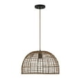 thumbnail image 3 of Trade Winds Lighting 1-Light Pendant Light In Dark Rattan With A Dark Brown Socket, 3 of 6