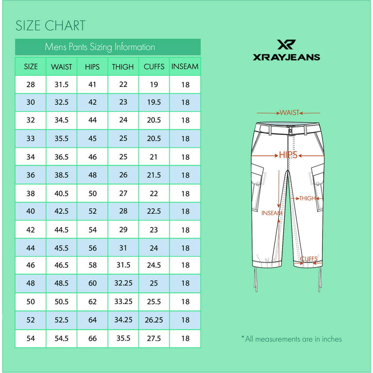 X RAY Men's Belted Cargo Long Shorts 18 Inseam Below Knee Length Multi  Pocket 3/4 Capri Pants Black Size 28