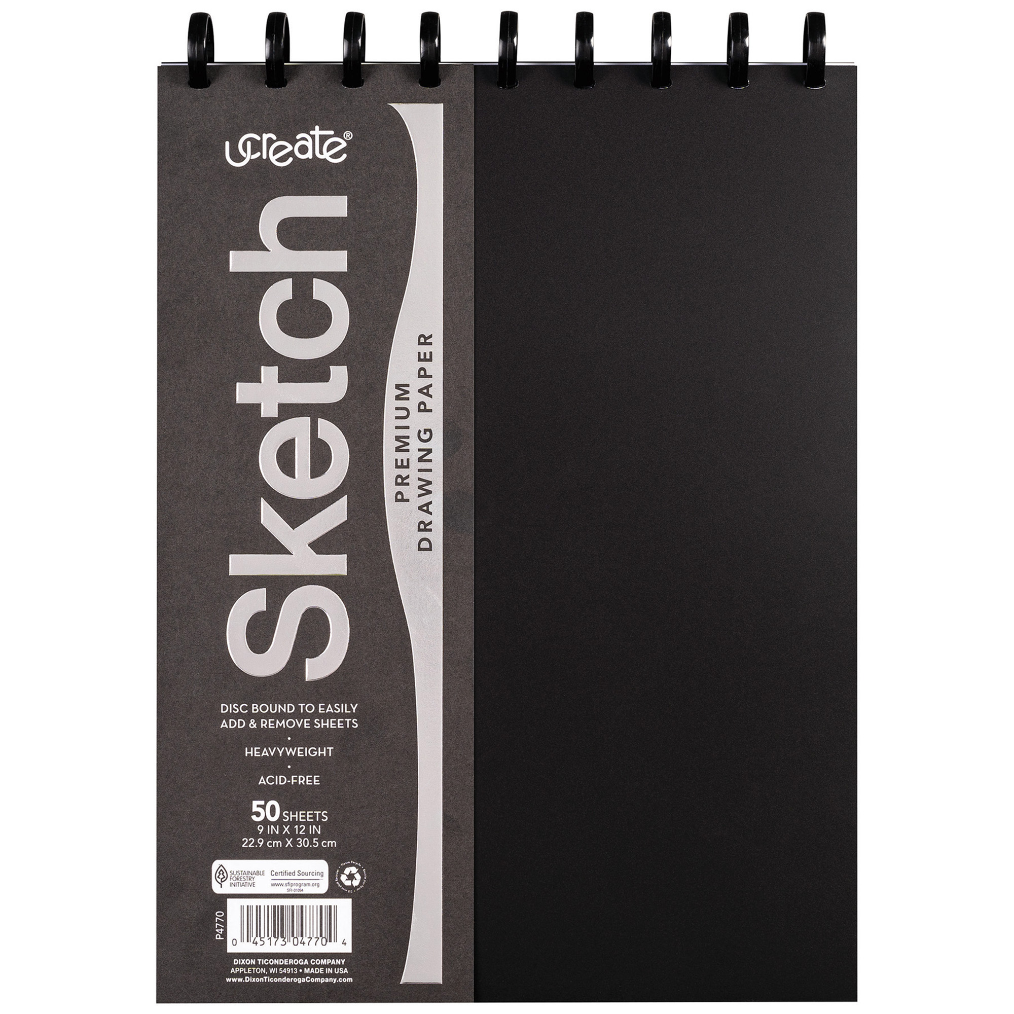 UCreate Disc Bound Sketch Book, 9" x 12", 50 Sheets, Pack of 2