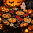 thumbnail image 3 of Elastic Halloween Tablecloth With Pumpkin Maple Leaf And Floral Patterns Black And Orange Round Cover For Indoor And Outdoor Parties Tablecloth 70 X 70 Teal Table Clothes for Rectangle Tables Table, 3 of 3