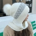 thumbnail image 3 of Winter Scarf Hat with Fleece Lining, Thick Knit Warm Beanie for Cold Weather, 3 of 4