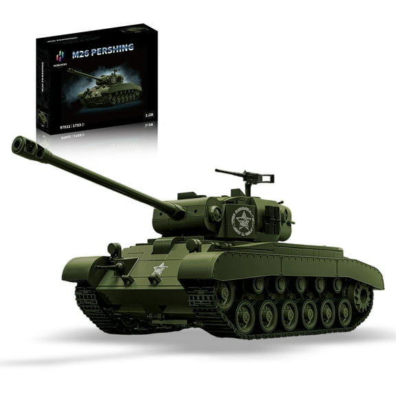 GZBrick WWII US Army M26 Pershing Tank Building Sets Military Toy for Adults Boy Compatible with Lego 1703PCS
