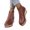 Brown, variant on Wedge Leather Ankle Boots for Women Embroidered Slip On Short Chelsea Booties Comfortable Non Slip Platform Boots Black Size 9