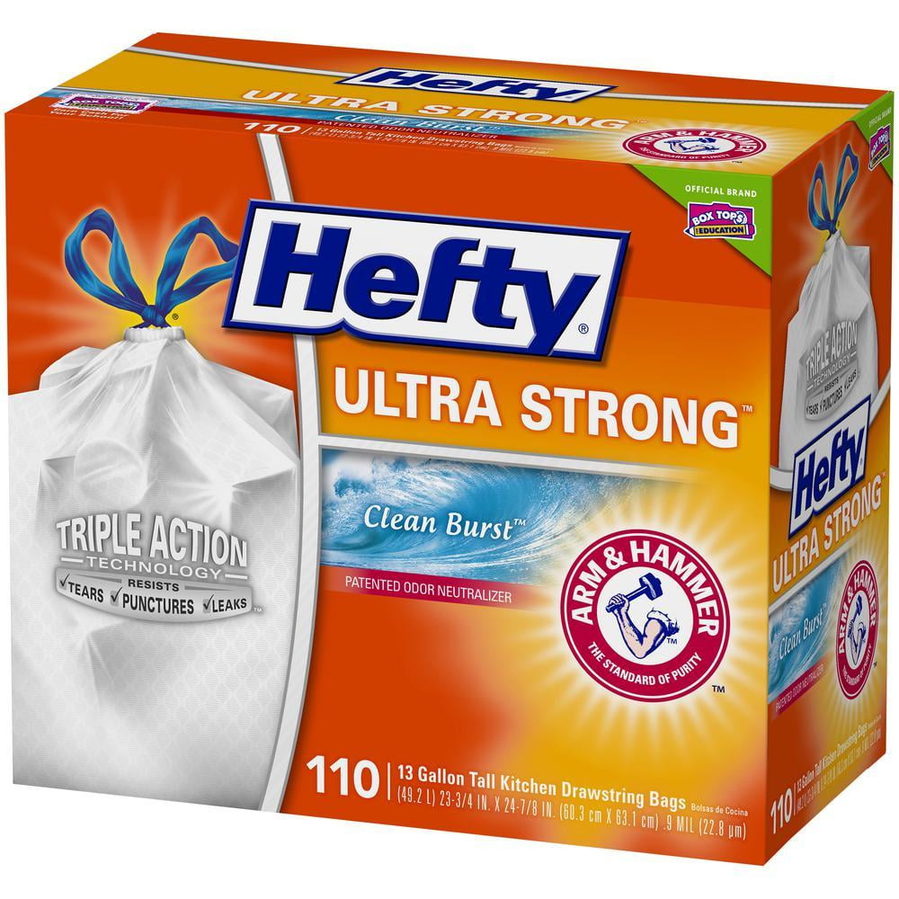 Ultra Strong 13 Gal. Clean Burst Tall Kitchen Trash Bags (110Count) (D