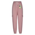 thumbnail image 5 of Jjayotai Womens Joggers Pants, Waffle Knit Cargo, Casual Sweatpants with Pocket, Elastic Waist Lounge Pants for Workout Running Pink M, 5 of 8
