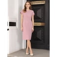 thumbnail image 2 of DARING DIVA Women's Sheath Petal Sleeve Elegant Pencil Dress L Pink, 2 of 7