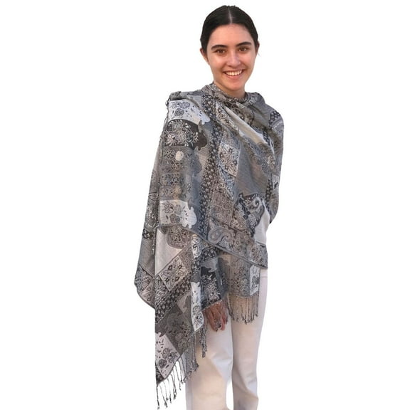 Women's Shawl Jacquard Paisley Pashmina Scarf Stole Double Sided Wrap Special Occasion Statement Scarves