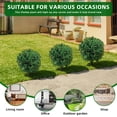 thumbnail image 3 of Gaderth Boxwood Topiary Bush, 2 Pack Artificial Topiary with Ground Spike, Evergreen Plants Topiary Ball Tree, Fake Greenery Shrub Faux Plant Fall Decorations Flower for Garden Yard Porch, 3 of 7