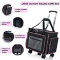 thumbnail image 5 of Fegat Rolling Craft Bag,Large Rolling Teacher Tote Bag with Laptop Compartment,Detachable Dolly,Roller Scrapbook Tote Bag Sewing Machine Storage Tote for Women,Craft,Teaching,Office, 5 Wheels, 17.3", 5 of 10