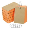 thumbnail image 1 of Unique Bargains 3.5' x 2' Blank Flash Cards with Rings Study Cards Index Cards Note Card Pre Hole Punched, Orange 300 Pack, 1 of 5