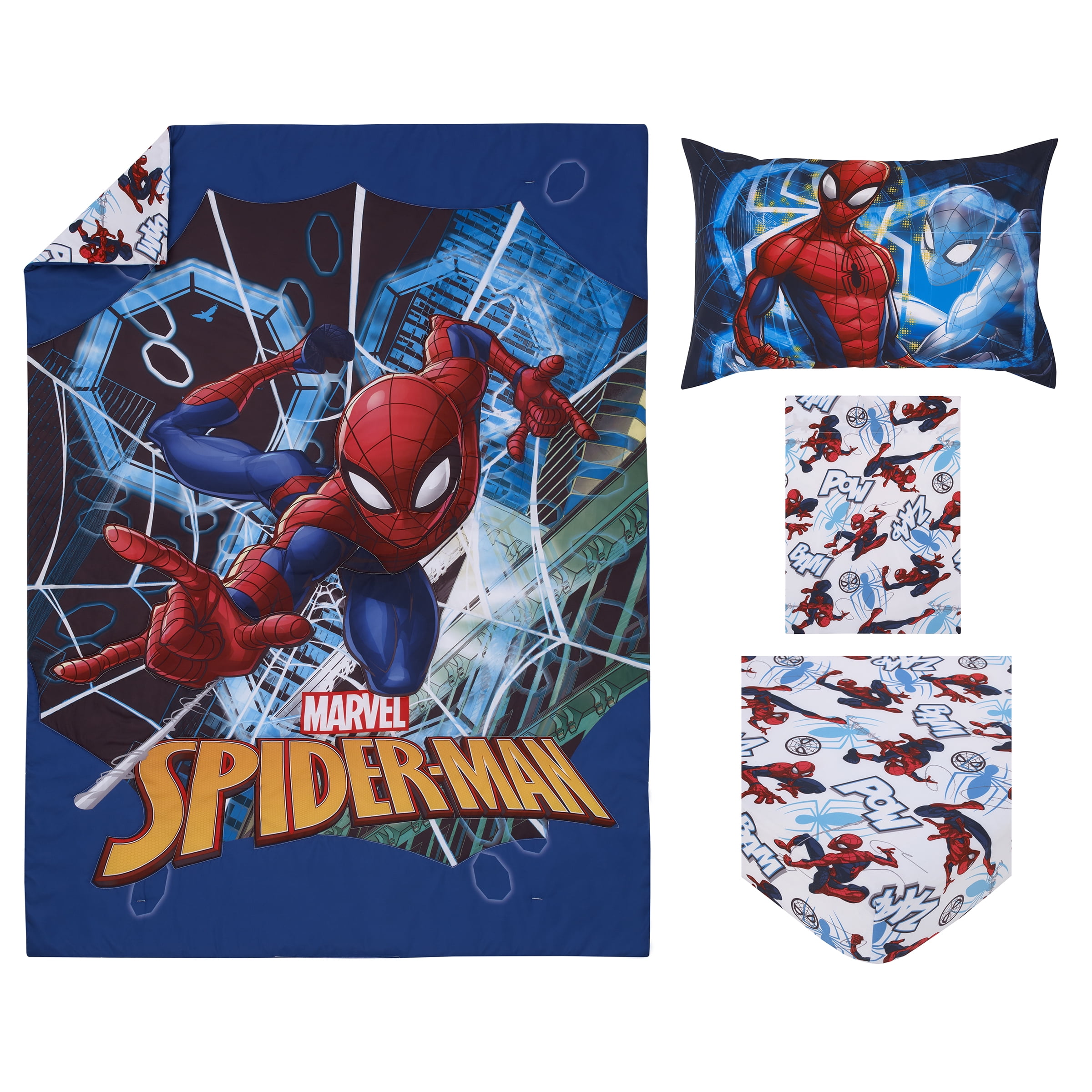 Marvel Spiderman to the Rescue 4 Piece Toddler Bed Set