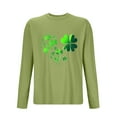 thumbnail image 2 of St Patricks Day Shirts Men Long Sleeve Funny Green Heart Shamrock St. Patricks Printed Tee Causal Round Neck Tops, 2 of 4