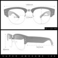 thumbnail image 4 of Retro Nerdy Thick Half Rim Hipster DJ Clear Lens Fashion Eyeglasses [Navy Silver - Clear], 4 of 7