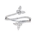 thumbnail image 2 of double butterfly ring silver zircon diamond wedding engagement ring gift jewelry for women butterfly shape rhinestone ring size 6 10, 2 of 8