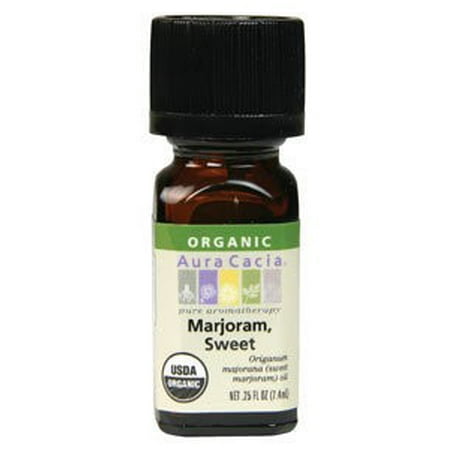 Aura Cacia Organic Essential Oil, Sweet Marjoram, 0.25 Fl Oz