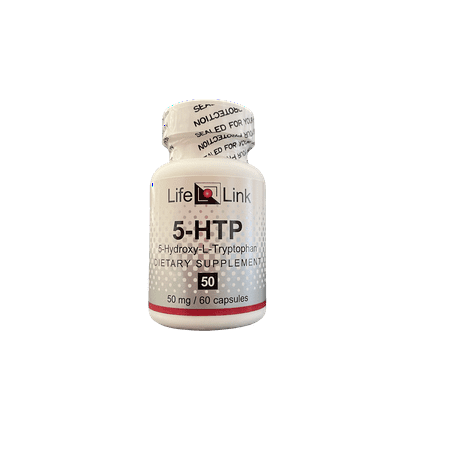 LifeLink's 5-HTP (5-Hydroxy-L-Tryptophan) | 50 mg x 60 capsules | Precursor to Serotonin | Regulates Mood, Sleep, Libido, Appetite | Gluten Free & Non-GMO | Made in the USA