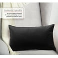 thumbnail image 2 of Nestl Velvet Throw Pillow Covers Solid Rectangle Soft Decorative Pillow Cover for Sofa, 12" x 20", Black, Pack of 2, 2 of 8