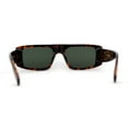 thumbnail image 4 of Mod Retro Flat Top Narrow Rectangle Exposed Lens Sunglasses Tortoise Green, 4 of 4