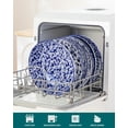 thumbnail image 4 of SELENE 50 oz Large Pasta Bowls Set of 6, Porcelain Serving Bowls, 9.5 Inch Wide Shallow Salad & Soup Bowls, Kitchen Pasta Plates, Microwave and Dishwasher Safe, Blue White Floral Design, 4 of 8